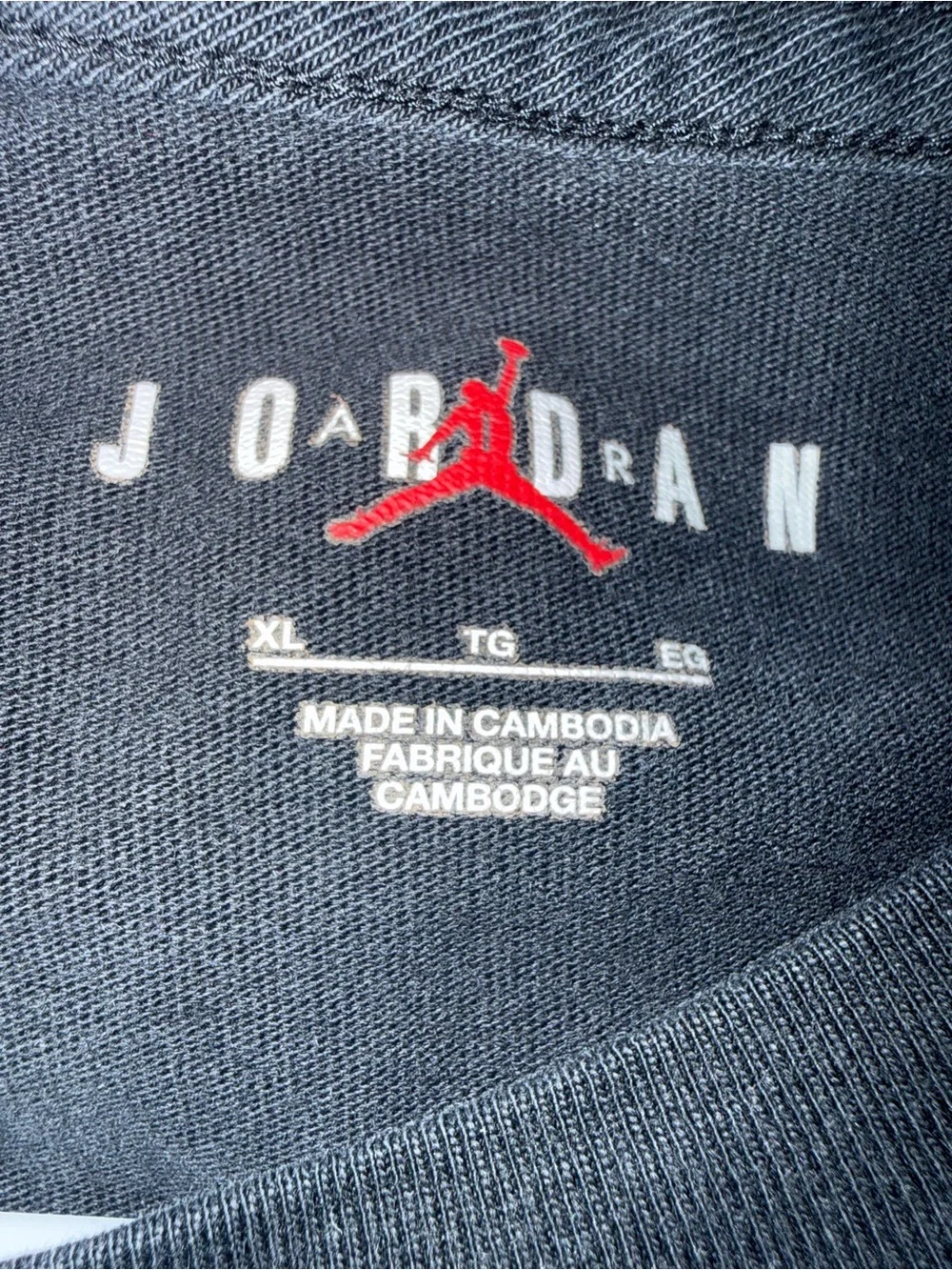 Jordan Black Short Sleeve Tee with Multicolor Jumpman Graphics XL